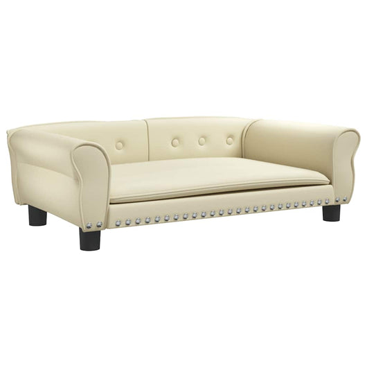 Cuccia per cani comodo divano 95 x 55 x 30 cm similpelle crema 02_0043011