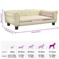 Cuccia per cani comodo divano 95 x 55 x 30 cm similpelle crema 02_0043011