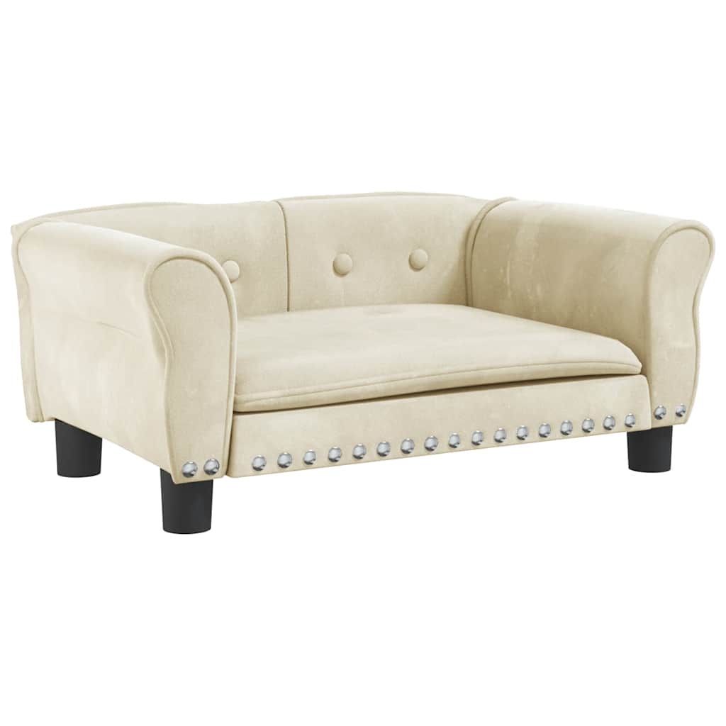 Lettino per Cani Crema 70x45x30 cm in Velluto 171830