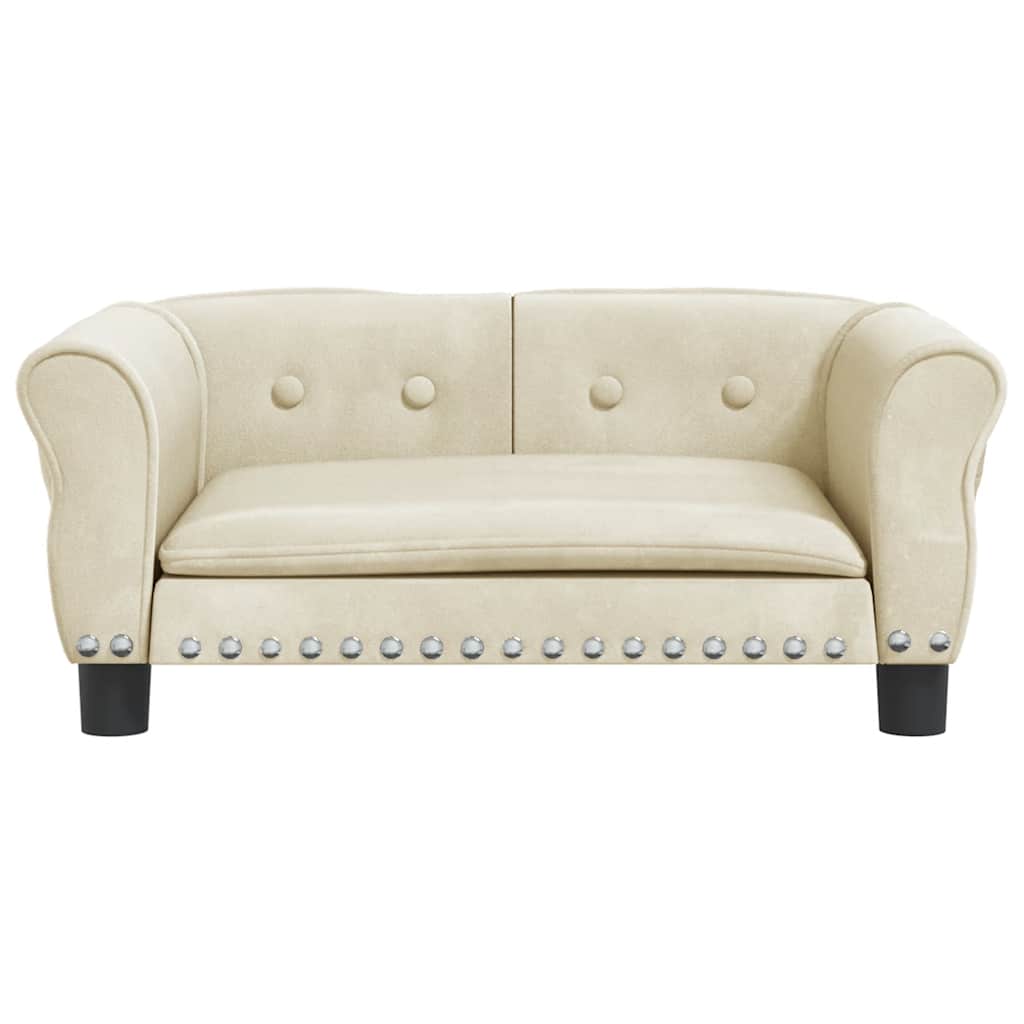 Cuccia per cani comodo divano 70 x 45 x 30 cm velluto crema 02_0042858