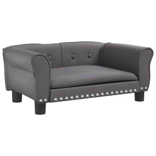 Cuccia per cani comodo divano 70 x 45 x 30 cm similpelle grigia 02_0042825