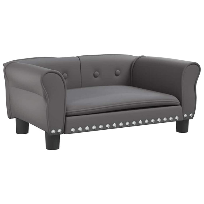 Cuccia per cani comodo divano 70 x 45 x 30 cm similpelle grigia 02_0042825