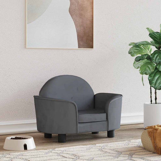 Lettino per Cani Grigio Scuro 66x40x45 cm in Velluto 171840