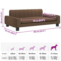 Lettino per Cani Marrone 90x53x30 cm in Tessuto