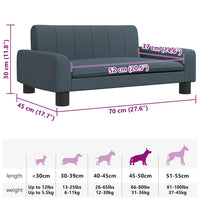 Letto per cani cestino divano comodo scuro 70 x 45 x 30 cm tessuto grigio 02_0043170