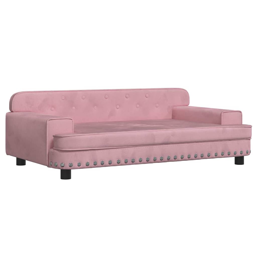 Cuccia per cani comodo divano 90 x 53 x 30 cm velluto Rosa 02_0042999