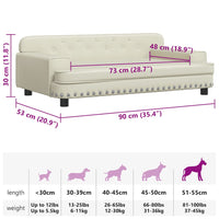 Cuccia per cani comodo divano 90 x 53 x 30 cm similpelle crema 02_0042974