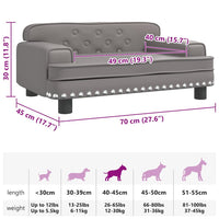 Cuccia per cani comodo divano 70 x 45 x 30 cm similpelle grigia 02_0042824
