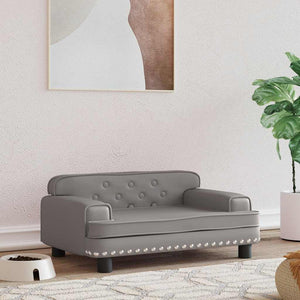 vidaXL Lettino per Cani Grigio 70x45x30 cm in Similpelle