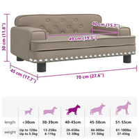 Cuccia per cani comodo divano cappuccino 70 x 45 x 30 cm similpelle marrone 02_0043078