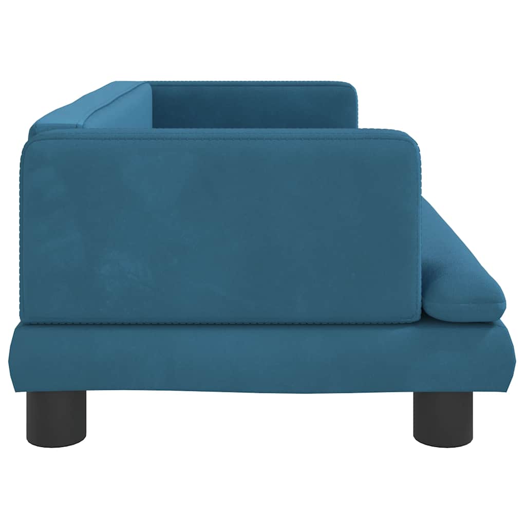 Cuccia per cani comodo divano 80 x 45 x 30 cm velluto Blu 02_0042954