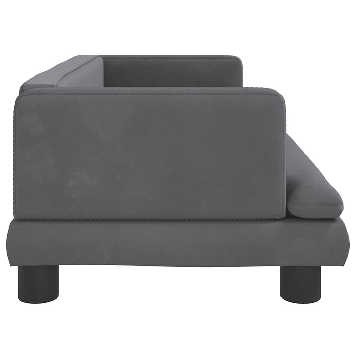 Letto per cani cestino divano comodo scuro 80 x 45 x 30 cm velluto grigio 02_0043184