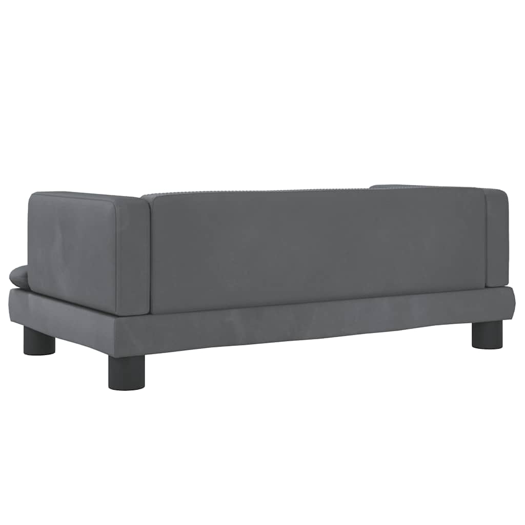 Letto per cani cestino divano comodo scuro 80 x 45 x 30 cm velluto grigio 02_0043184