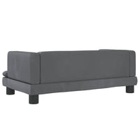 Letto per cani cestino divano comodo scuro 80 x 45 x 30 cm velluto grigio 02_0043184