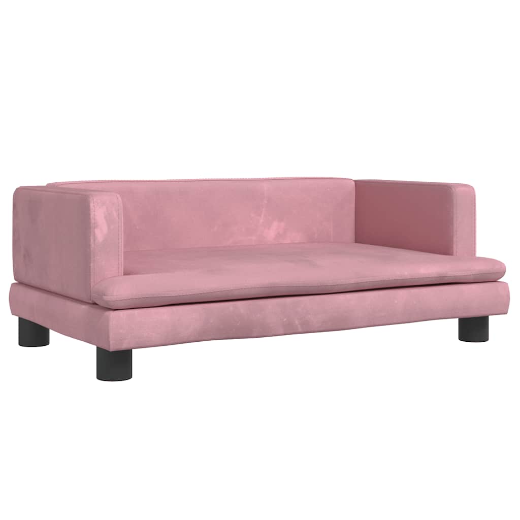 Cuccia per cani comodo divano 80 x 45 x 30 cm velluto Rosa 02_0042958