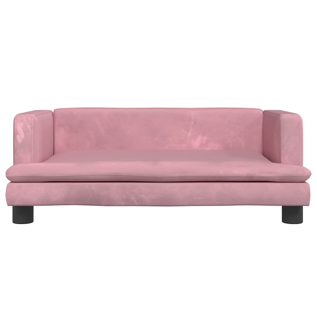 Cuccia per cani comodo divano 80 x 45 x 30 cm velluto Rosa 02_0042958