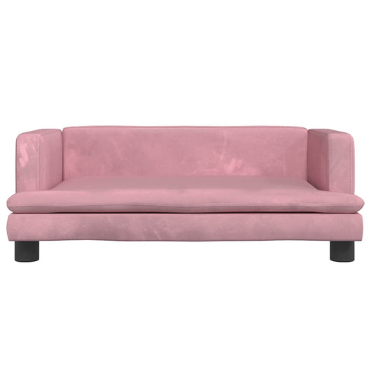 Cuccia per cani comodo divano 80 x 45 x 30 cm velluto Rosa 02_0042958