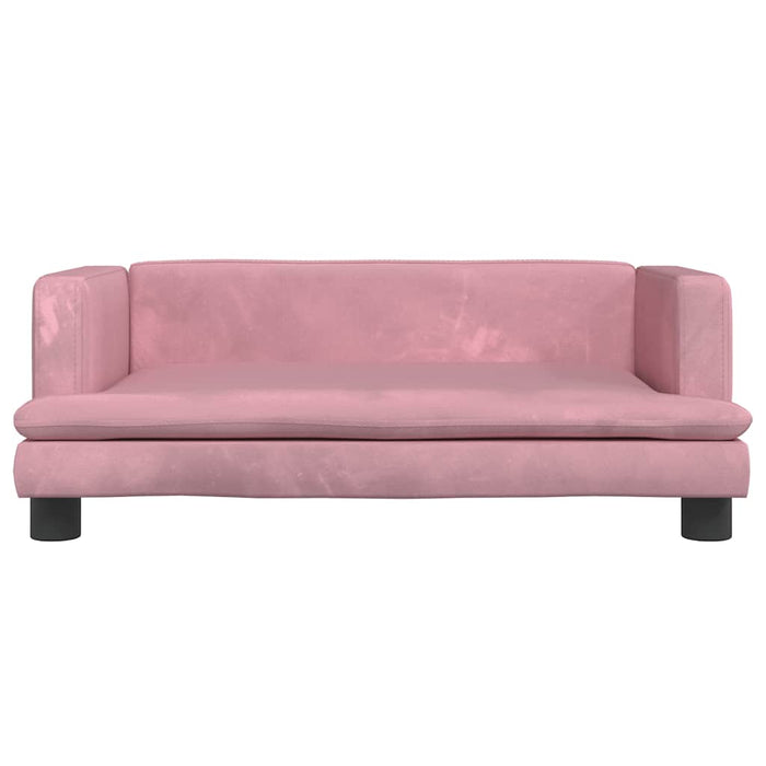 Cuccia per cani comodo divano 80 x 45 x 30 cm velluto Rosa 02_0042958