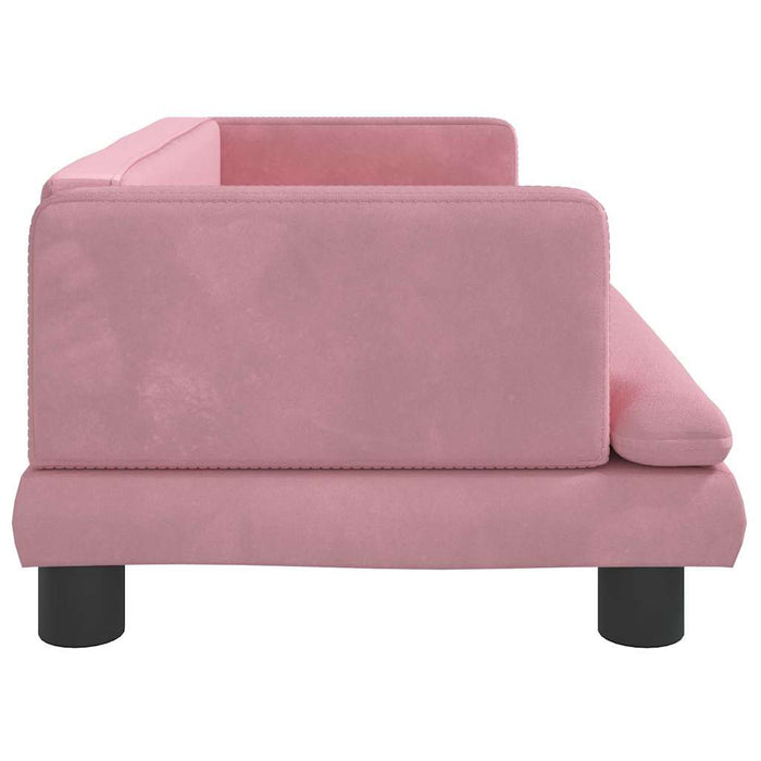 Cuccia per cani comodo divano 80 x 45 x 30 cm velluto Rosa 02_0042958