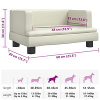 Lettino per Cani Crema 60x40x30 cm in Similpelle