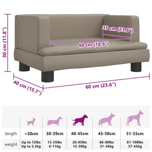 Cuccia per cani comodo divano cappuccino 60 x 40 x 30 cm similpelle marrone 02_0043077