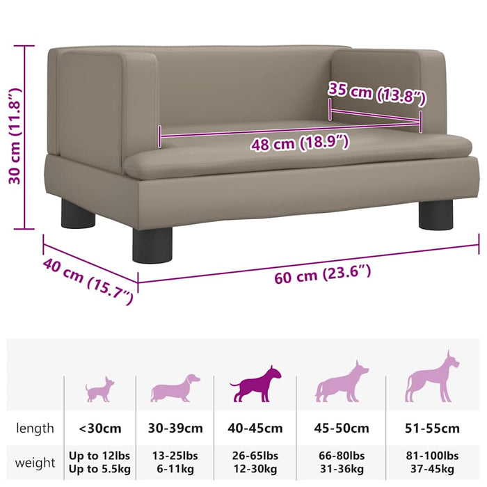 Cuccia per cani comodo divano cappuccino 60 x 40 x 30 cm similpelle marrone 02_0043077