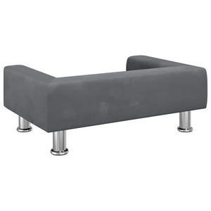 Lettino per Cani Grigio Scuro 70x45x26,5 cm in Velluto