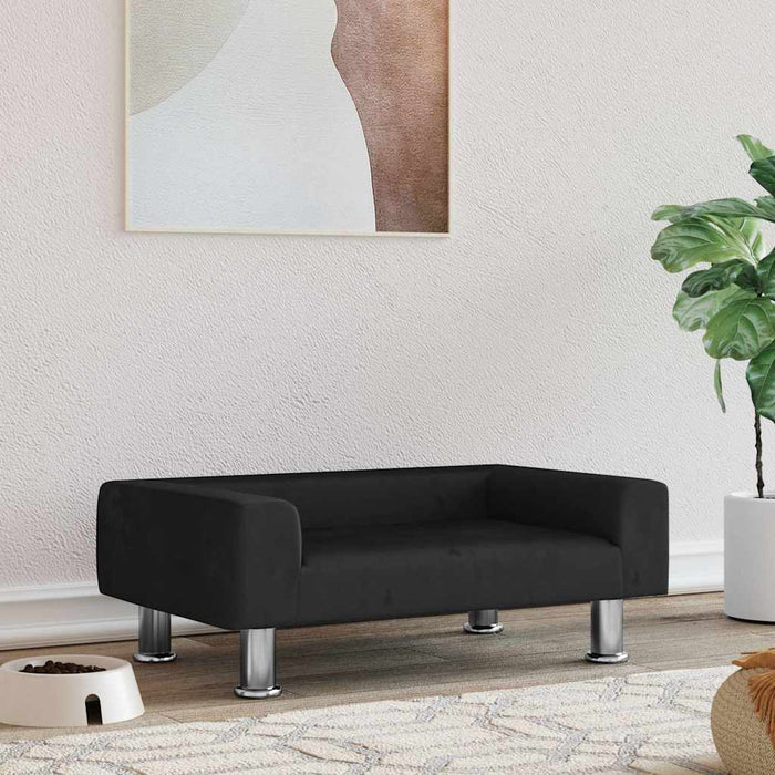 Lettino per Cani Nero 70x45x26,5 cm in Velluto 171922