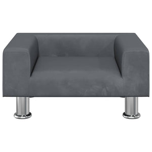 Letto per cani cestino divano comodo scuro 50 x 40 x 26,5 cm velluto grigio 02_0043158