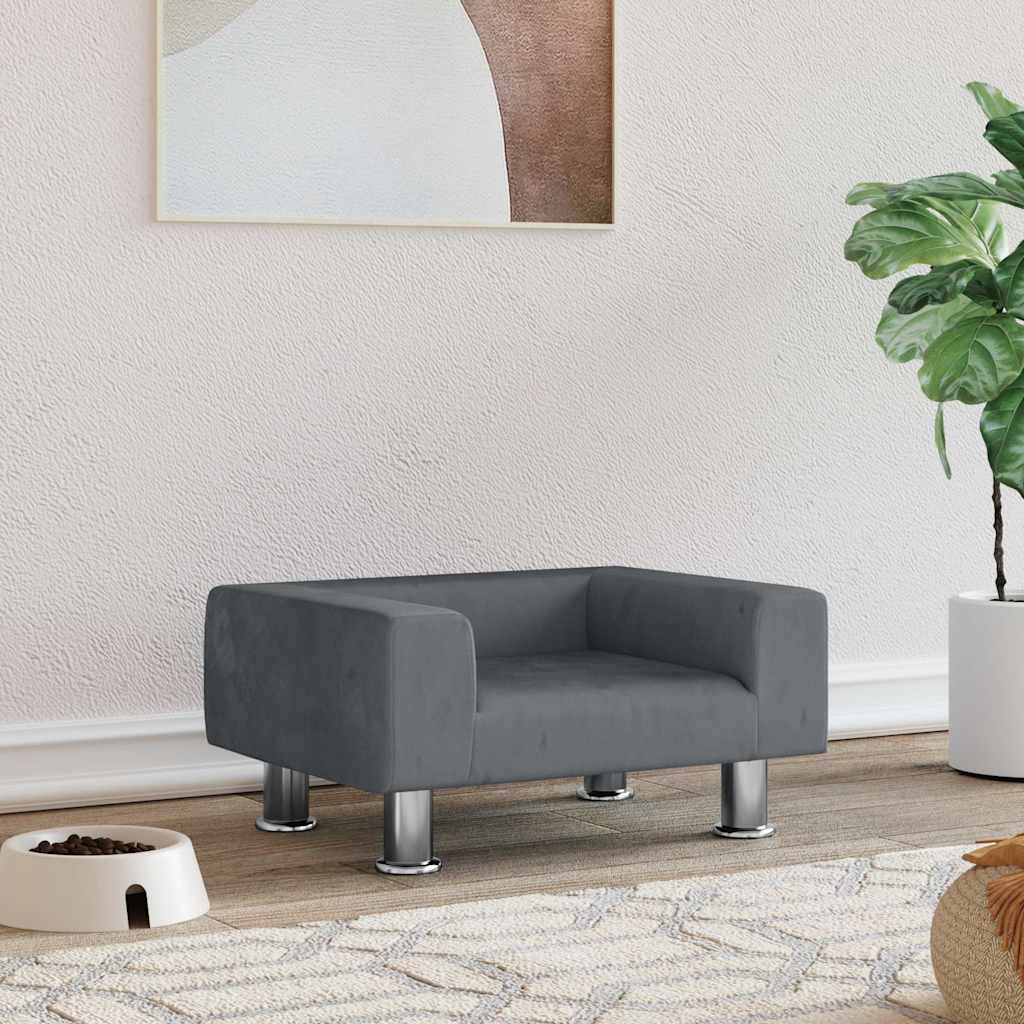 Lettino per Cani Grigio Chiaro 50x40x26,5 cm in Vellutocod mxl 71196