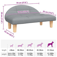 Comodo divano letto per cani leggero 70 x 52 x 30 cm tessuto grigio 02_0043118
