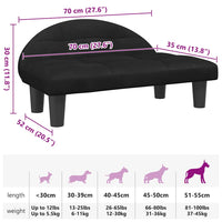 Comodo divano letto per cani 70 x 52 x 30 cm velluto nero 02_0042901