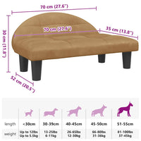 Comodo divano letto per cani 70 x 52 x 30 cm velluto marrone 02_0042900
