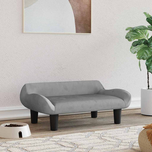 Lettino per Cani Grigio Chiaro 70x40x24 cm in Velluto 171952