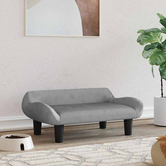 Lettino per Cani Grigio Chiaro 70x40x24 cm in Velluto 171952