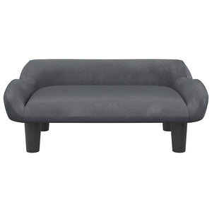 Lettino per Cani Grigio Scuro 70x40x24 cm in Velluto