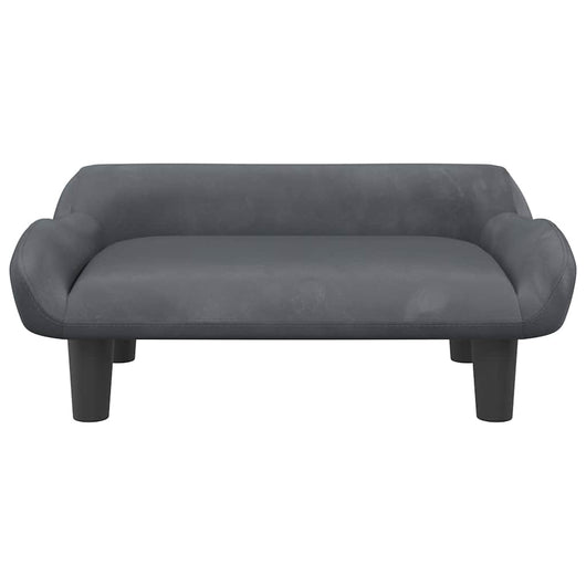 Cuccia per cani comoda in velluto grigio scuro 70 x 40 x 24 cm 02_0043166