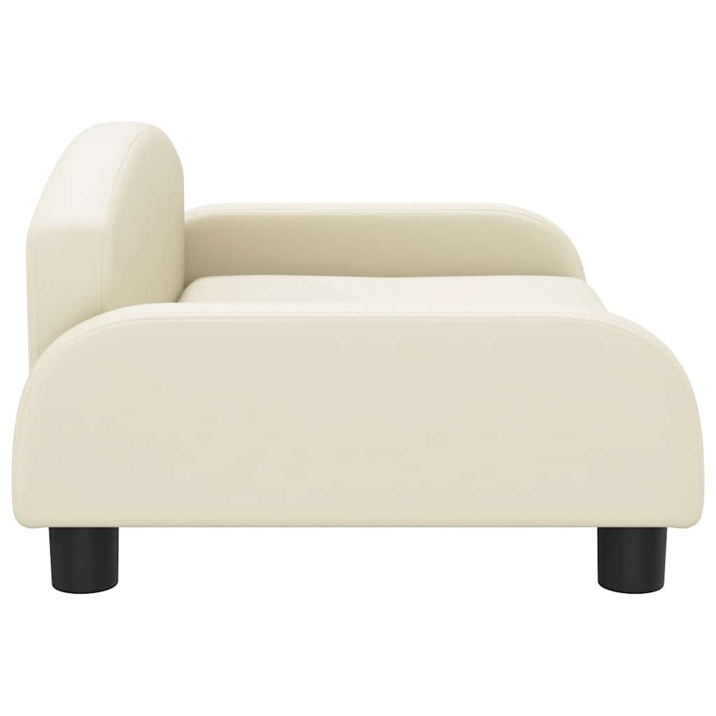 Comodo divano letto per cani 70 x 45 x 30 cm in similpelle color crema 02_0042822