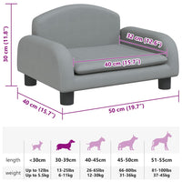 Comodo divano letto per cani leggero 50 x 40 x 30 cm tessuto grigio 02_0043094