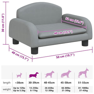 Comodo divano letto per cani leggero 50 x 40 x 30 cm tessuto grigio 02_0043094