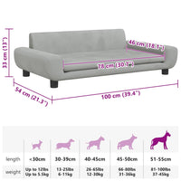 Cuccia per cani comodo divano leggero 100 x 54 x 33 cm velluto grigio 02_0043090