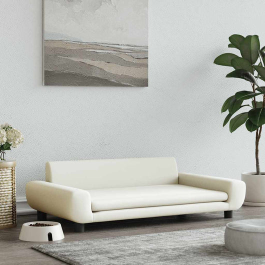 Lettino per Cani Crema 100x54x33 cm in Velluto