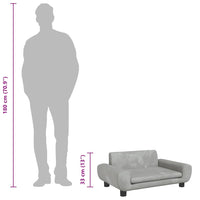 Lettino per Cani Grigio Chiaro 70x45x33 cm in Velluto 171989