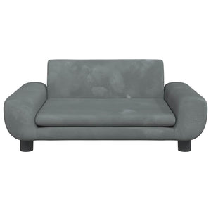 Letto per cani cestino divano comodo scuro 70 x 45 x 33 cm velluto grigio 02_0043176
