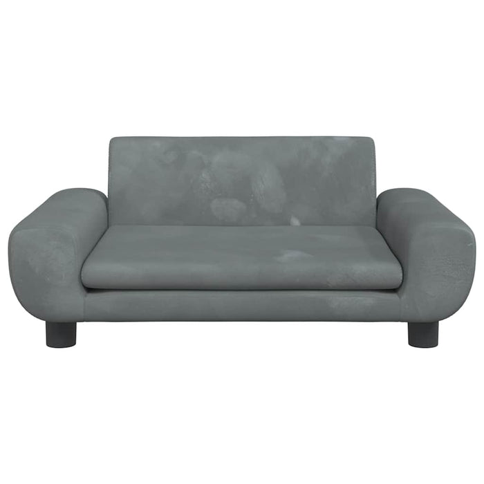 Letto per cani cestino divano comodo scuro 70 x 45 x 33 cm velluto grigio 02_0043176