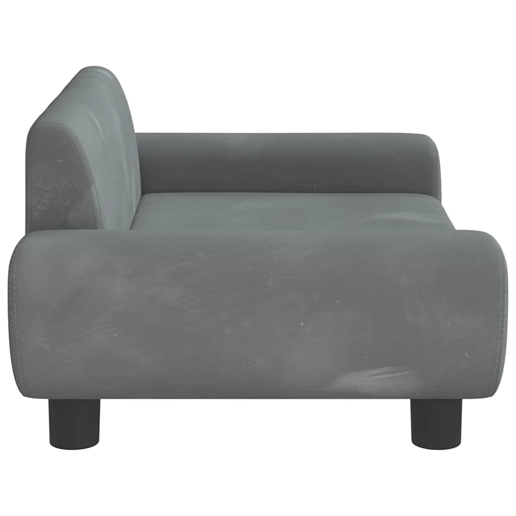 Letto per cani cestino divano comodo scuro 70 x 45 x 33 cm velluto grigio 02_0043176