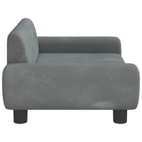 Letto per cani cestino divano comodo scuro 70 x 45 x 33 cm velluto grigio 02_0043176