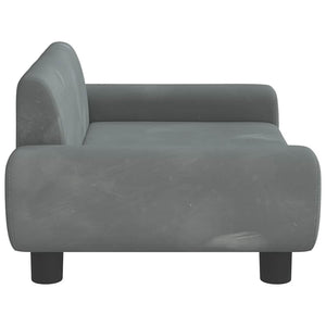Letto per cani cestino divano comodo scuro 70 x 45 x 33 cm velluto grigio 02_0043176