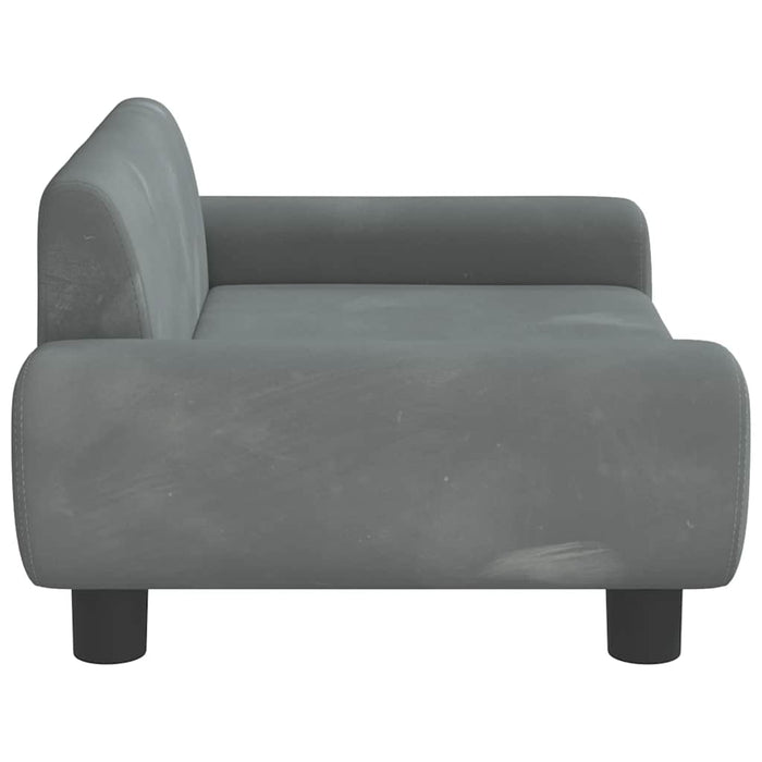 Letto per cani cestino divano comodo scuro 70 x 45 x 33 cm velluto grigio 02_0043176