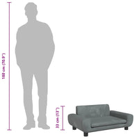 Lettino per Cani Grigio Scuro 70x45x33 cm in Velluto